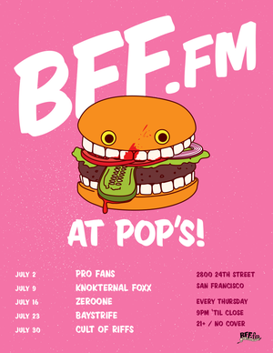 BFF.fm Night at Pops Bar: Cult of Riffs 7/30 at 9pm